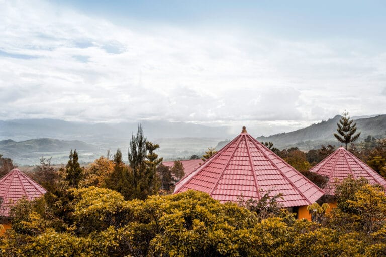 Vue depuis la terrasse de l'un de nos bungalows